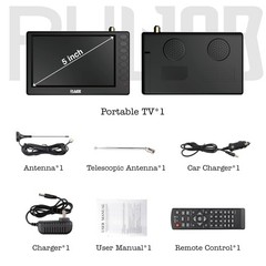 Portable Small TV 5″ Digital ATSC TF USB Battery Operated