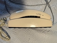 AT&T Trimline 210 Telephone Push Button Landline Desk Wall Phone Beige Vintage