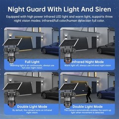 2PCS 16MP HD 4G SIM Solar Battery Powered Outdoor Pan/Tilt Home Security Camera