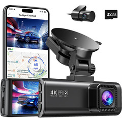 REDTIGER 4K Dash Camera 32GB SD Card Front and Rear Dash Cam WIFI&GPS With
