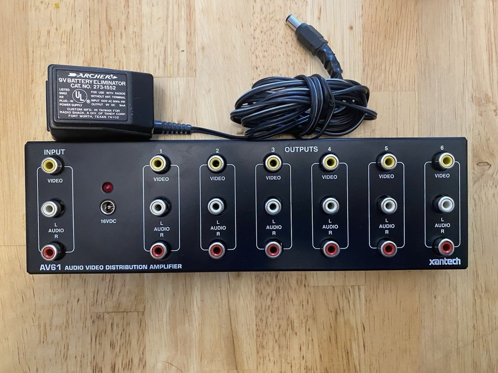 Xantech AV61 Audio Video Distribution Amplifier with AC Power Adapter