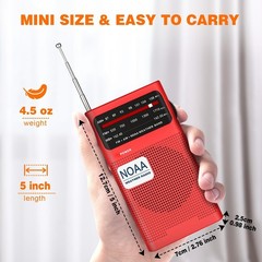 NOAA Weather Radio, AM FM NOAA Emergency Radio Portable with Best Reception, Hea