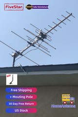 Super Strong Yagi Outdoor TV Antenna 200 Mile Reception Attic Roof