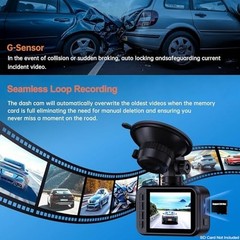 2.5K Dual Dash Cam Front & Rear, 2560P Mini Car Camera, Night Vision, G-Sensor,