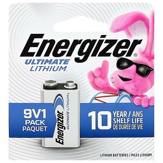 Energizer Ultimate Lithium 9V Block Battery 1-Pack L522BP 10 Year Shelf Life