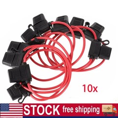 10 PACKS 10 GAUGE ATC FUSE HOLDER IN-LINE AWG WIRE COPPER 12 VOLT POWER BLADE