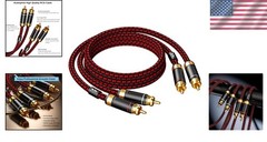 Audiophile 2RCA Stereo Audio Cable 6ft – Gold Plated