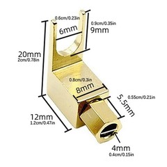 4x Gold Plated Copper Spade Fork Banana Plug Adapter Kits For HIFI Audio Cable