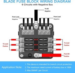 12V Fuse Box 6 Way 12 Volt Fuse Block ATO/ATC with LED Indicator Light