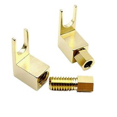 4x Gold Plated Copper Spade Fork Banana Plug Adapter Kits For HIFI Audio Cable