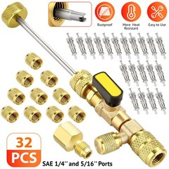 32x HVAC Tool Valve Core Remover Installer Dual Size SAE with 1/4 &5/16 Port Nut