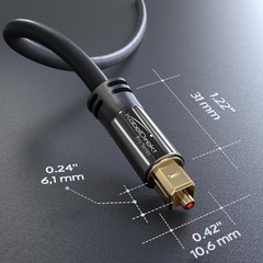 KabelDirekt TOSLINK – Optical Audio Cable – 3ft – Fiber Optic Cord, S/PDIF Digit