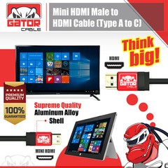 Mini HDMI to HDMI Cable Adapter Converter 4K UHD High Speed HD HDMI A to Mini C