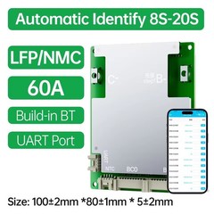 Smart BMS Automized Identify 8S 10S 12S 13S 14S 16S 17S 18S 19S 20S 40A 50A 60A