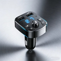 Bluetooth 5.0 Car Wireless FM Transmitter Adapter 2USB PD Charger AUX Hands-Free