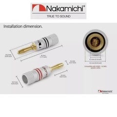 Nakamichi 24k Gold Plated Banana Plug Cable Audio Speaker Wire Connector size4mm
