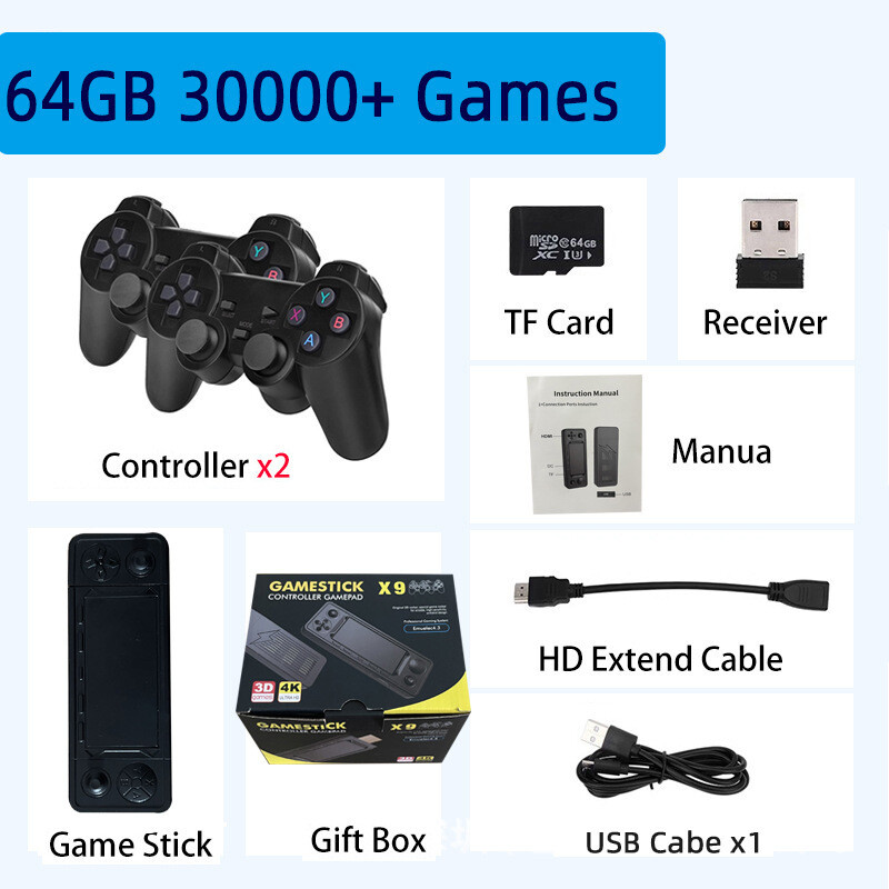 X9 high definition TV game console PSP retro PS1 arcade 3D game stick