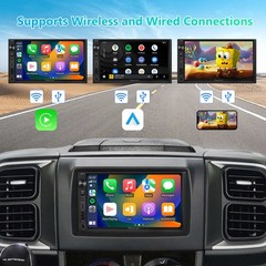 Android Auto 7″ QLED Double 2DIN Car Stereo Head Unit CarPlay GPS Navigation RDS