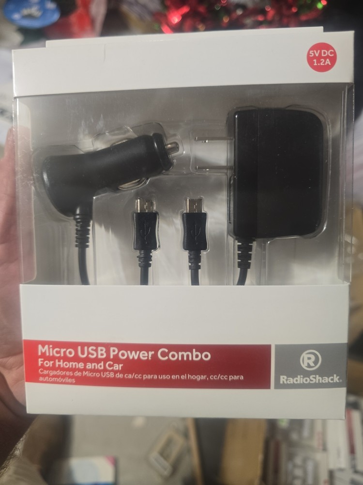 RADIO SHACK 2730888 5VDC/1.2A Micro USB Power Combo for Home and Car