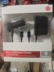 RADIO SHACK 2730888 5VDC/1.2A Micro USB Power Combo for Home and Car