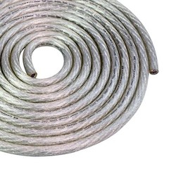 10 ft 1/0 Gauge Battery Power Cable Ground Wire Tinned OFC Copper Clear Silver