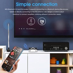 Mini 87-108Mhz FM Radio Tuner Portable Stereo Bluetooth 5.0 Receiver for Speaker