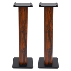 Rosewood Wood-Grain MDF Speaker Stands Pair 35.4″ (90cm) Sand-Fillable Anti-Slip