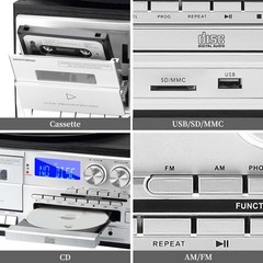 10 in 1 Vintage Record Player with External Speakers, 3 Speed Turntable with …