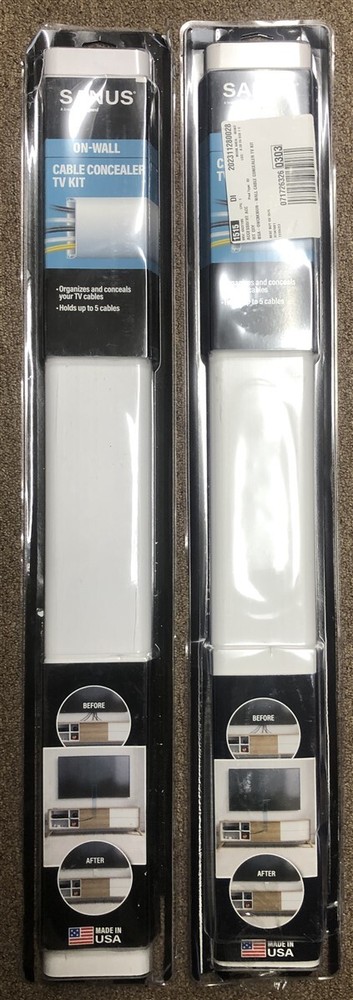 2 Pack Sanus On-Wall Cable Concealer Kit for Mounted TVs White BSA-OWCM301-W1