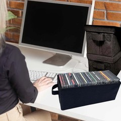 3 Pack CD Storage Box with Handle – Media Disk Organizer for CD & DVD #K