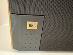 JBL J2050 Woodgrain Bookshelf Speakers Pair 2 Way Oak MADE IN USA Tested Works