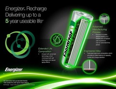 4/pack AA Energizer Rechargeable NiMH Batteries EXP 2021 AA4 Recharge 2300mAh