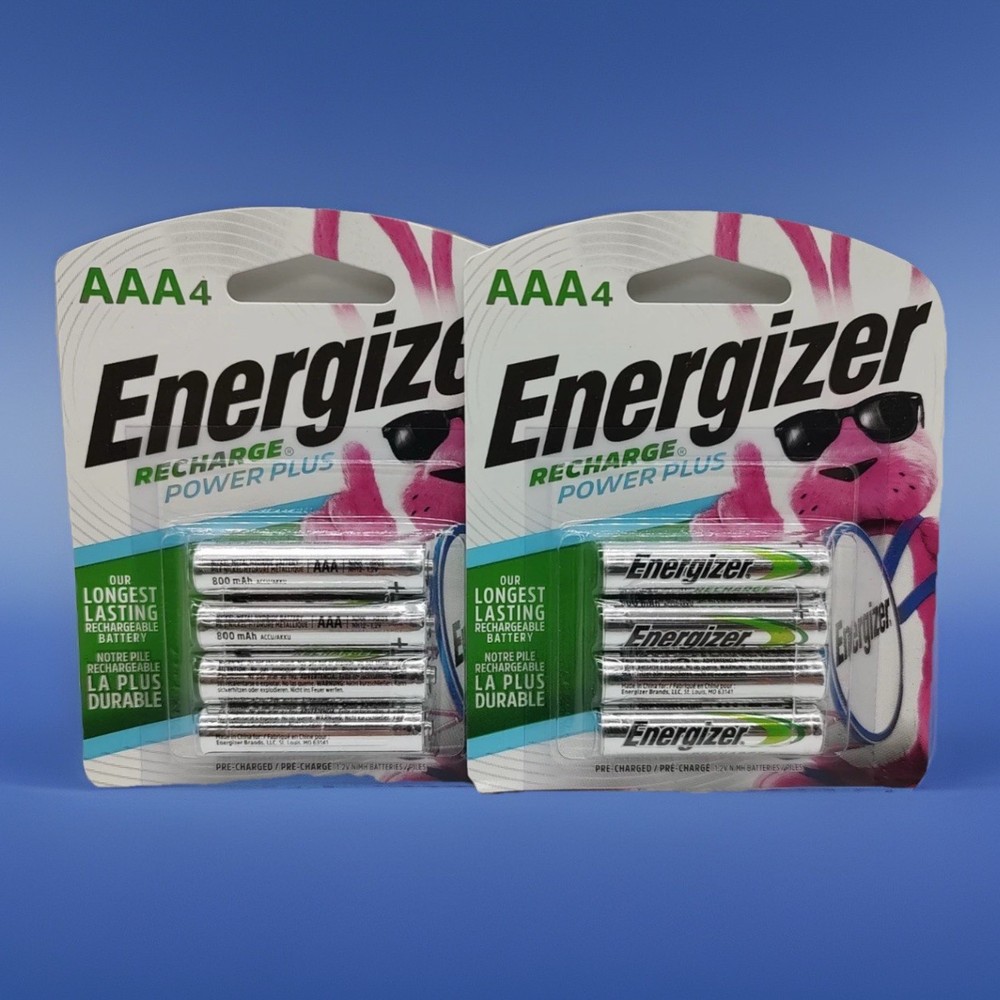 2 Pack Energizer 800mAh Recharge Power Plus AAA Batteries 4 X2 Rechargeable