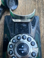 TeleMatrix Black Push Button Retro Wall Phone 290091
