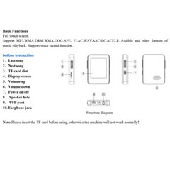 Portable MP4 MP3 Player Bluetooth 5.0 Touch Screen Lossless HIFI Music FM Radio