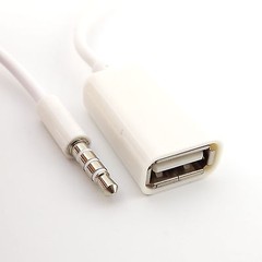 3.5mm Male AUX Audio Plug to USB 2.0 A Female Jack Converter Adapter Cord Cable