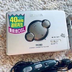 [Rare Full Box] AIWA PX380 Walkman Cassette Player, Awesome Silver ! Working !