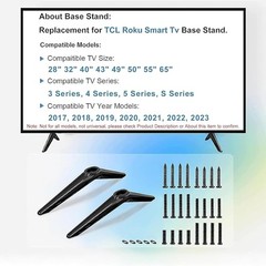 Quick Install TCL TV Base Stand – Supports 28″ to 65″ TVs, Durable ABS