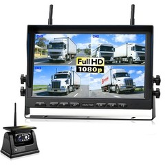 Wireless Magnetic Solar Backup Camera HD 1080P 10.1″ DVR Monitor RV Truck Ship