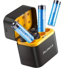 PUJIMAX AA Rechargeable Lithium Batteries 4255mWh 8-Pack w/USB-C Smart Charger