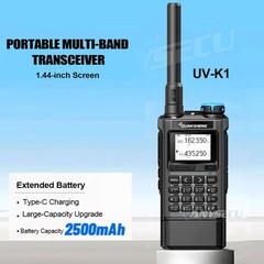 QUANSHENG UV-K1 Aviation Receive NOAA 5W Multi-Band Two Way Radio + USB Cable