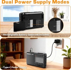 D328 Shortwave AM FM DSP Portable Small Multi Band Radio w/ Rechargeable Battery