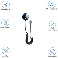 USB Bluetooth 5.0 Wireless Car FM Transmitter Aux Stereo Audio Receiver Adapter
