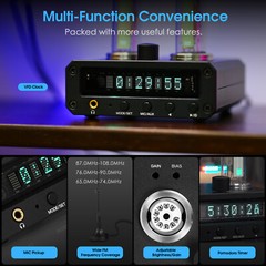 HIFI Vacuum Tube Preamp with Magic 6E2 Stereo Headphone Amp FM Radio Home Clock