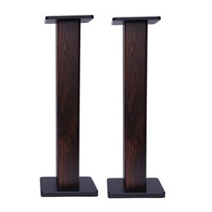 2x Walnut Wood Speaker Stands Home Theatre Bookshelf Surround Sound Support 90cm