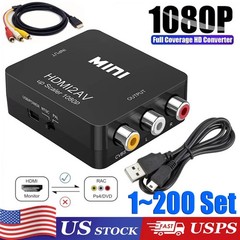 HDMI To RCA AV Adapter Converter Cable CVBS 3RCA 1080P Composite Video Audio lot
