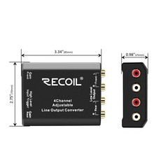 Recoil LOC4 Four Channel Speaker Cable to RCA adjustable Line Output Converter