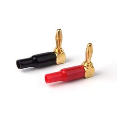 10pcs 4mm 90° Right Angle Banana Plugs Speaker Wire Connectors Red/Black