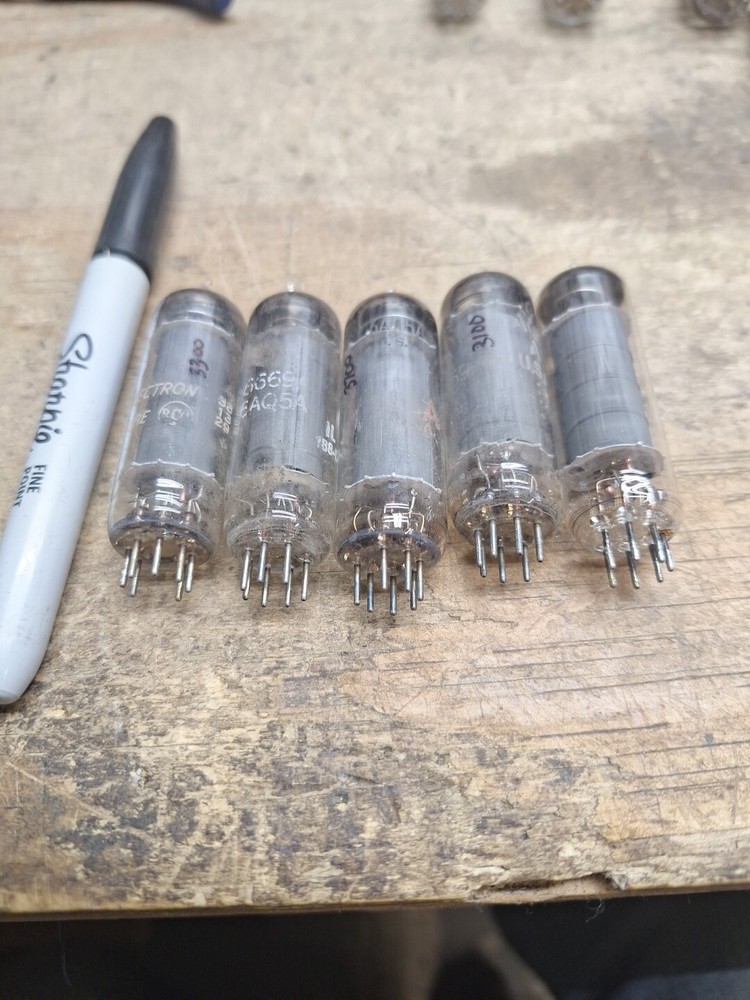 Lot of 5 6AQ5 radio tubes Tested Various Brands