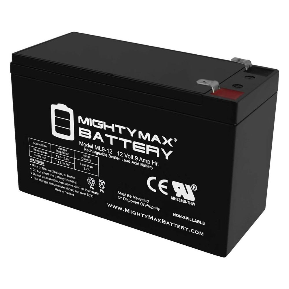 Mighty Max 12V 9Ah SLA Replacement Battery for Leoch DJW12-9.0 T2, DJW 12-9.0 T2